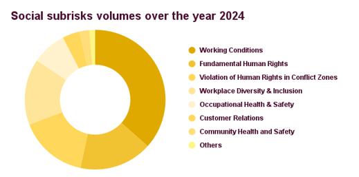 Social subrisks volumes over the year 2024 