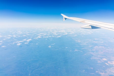 wing of an airplane in the sky